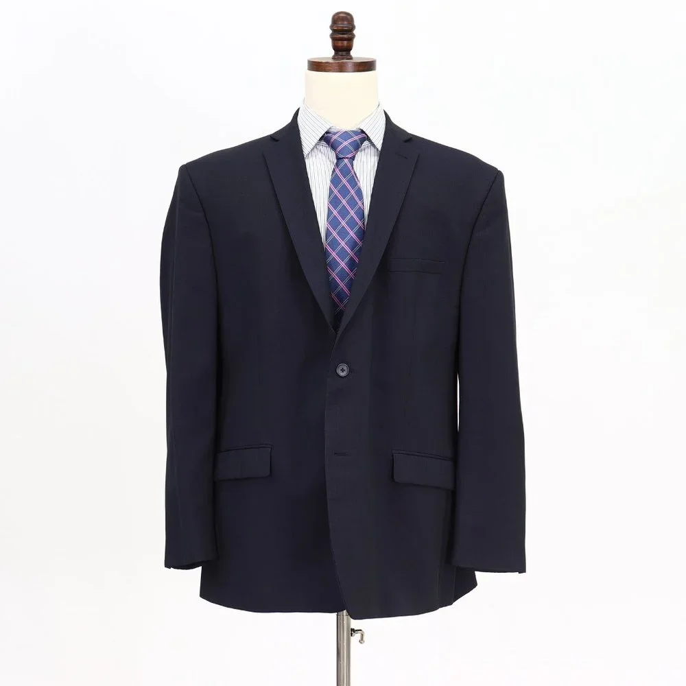 Marc Anthony 50R Navy Solid 2-Button Sport Coat Blazer Jacket V038